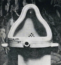 Gambar 1.2: Fountain ku Marcel Duchamp. Cai mancur mangrupakeun conto Readymade, di mana artis nilik hiji hal anu geus nyampak di dunya terus kreatif repurposes eta kanggo seni. Jadi jauh, loba panalungtikan sosial dina umur digital geus aub repurposing data nu dijieun keur sababaraha kaperluan lian ti panalungtikan. Photo ku Alfred Stiglitz, 1917. Sumber: Wikimedia Commons.