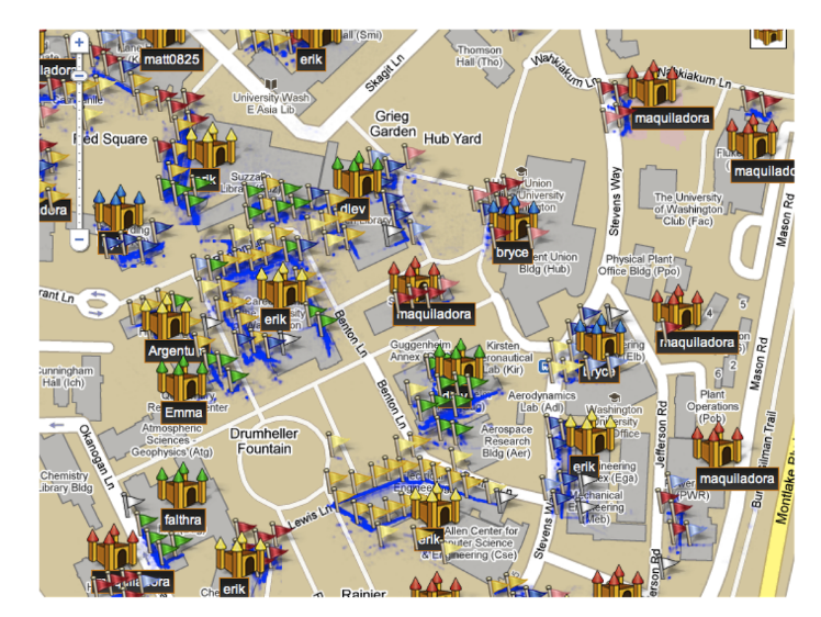 Kielelezo 5.11: PhotoCity akageuka kazi uwezekano wa utumishi wa kukusanya data (k.v., kuweka picha) na akageuka ndani ya mchezo (Tuite et al 2011.).